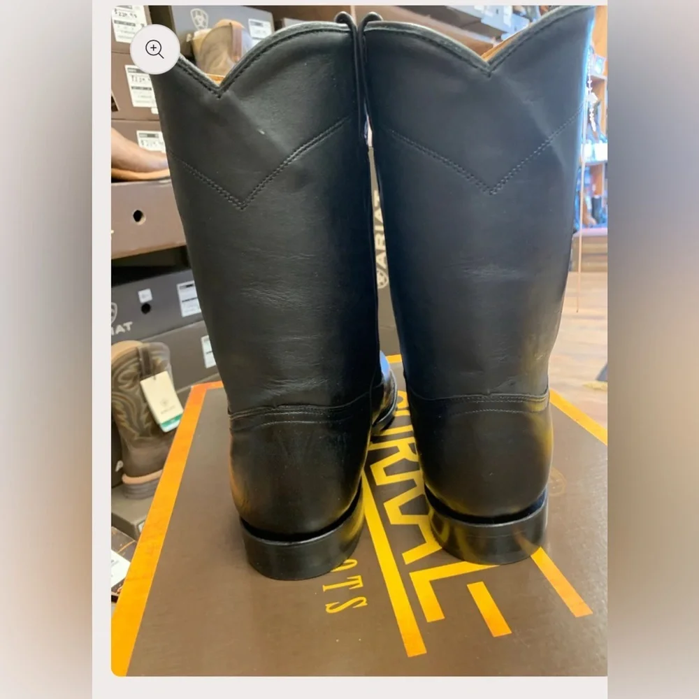 Corral Boots Mens  Black Embroidery Round Toe A4112 size 11 d new in box - Picture 2 of 9